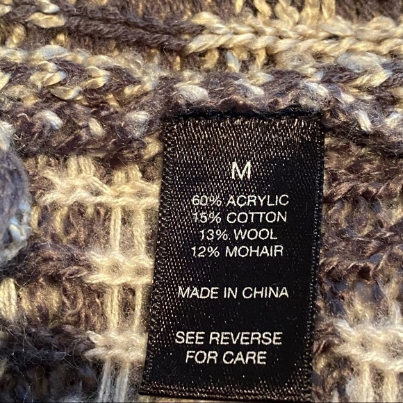 THE BUCKLE BKE BOUTIQUE Women's Medium M Taupe Wool Mohair Long Cardigan Sweater - Picture 5 of 7